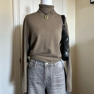 Chico's Taupe Knit Turtleneck